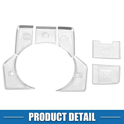 Car Center Console Gear Panel Multi-Media Handbrake Switch Cover Trim for Mazda CX-5 2017-2020 Silver Tone (Set of 7) - color: Silver Tone