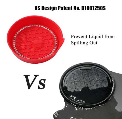 Car Cup Coaster Universal Non-Slip Cup Holders Bling Crystal Rhinestone Car Interior Accessories 4 Pack Red - color: Red, size: 4 Pack