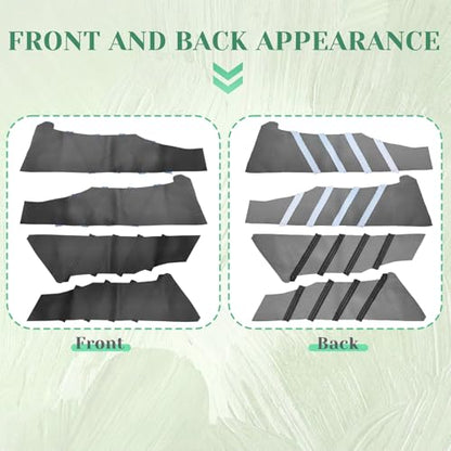 4PCS Door Panel Cover Compatible with Honda Civic 2004-2009 Front and Back Vinyl Leather Insert Cards Protector Trim Black (Only Leather Part)