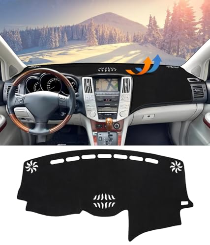 BIBLOZ Dash Cover for Lexus RX RX330 2004-2006/RX350 2007-2009/RX400h 2006-2008 Accessories Black Flannel Dashboard Cover Mat Car Dashboard UV Sun - size: 2007-2009 RX350