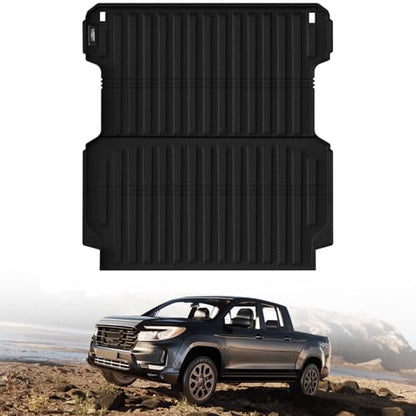 LASFIT Truck Bed Mat for Honda Ridgeline 2026 2025 2024 2023 2022 2021 2020 2019 2018 2017 5.3FT (64.0 in) Bed Mat, TPE All Weather Custom Fit Truck Cargo Bed Liner, Black - style: 8）For Honda Ridgeline | 2017-2026 | Truck Bed Mat