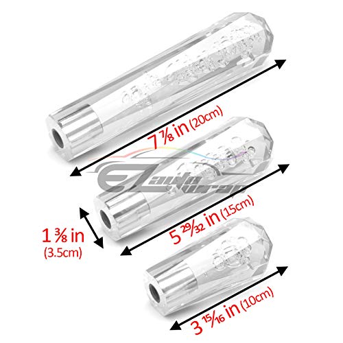 EZAUTO WRAP Shift Knob Stick Crystal Transparent Bubble Clear Transparent Throw Gear Shifter 15cm - color: Clear Transparent, size: 15cm