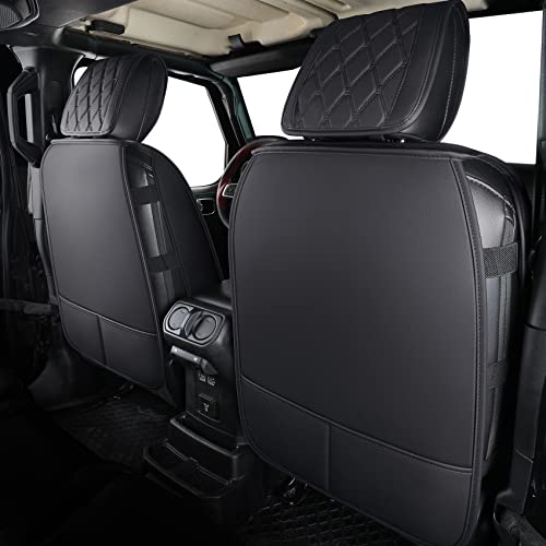 Jeep Wrangler JK JL Front Seat Covers Custom Fit 2/4 Door 2007-2026 Unlimited Rubicon 392 Sahara Willys Sport High Altitude Truck Pickup Waterproof Leather(2 PCS Front/Black1) - color: 2 PCS Front/Black1