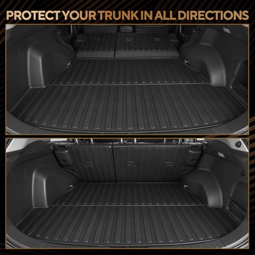 Naibeve Floor Mats for 2014-2019 Toyota Highlander 7 Seats (2nd Row Captain Seats) - All Weather Custom Fit for Highlander Floor Mats & Trunk Mat with Backrest Mats Waterproof Interior Accessories - size: 7)Highlander 7 Passenger|2014-2019