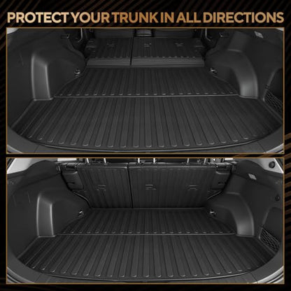 Naibeve Floor Mats for 2014-2019 Toyota Highlander 7 Seats (2nd Row Captain Seats) - All Weather Custom Fit for Highlander Floor Mats & Trunk Mat with Backrest Mats Waterproof Interior Accessories - size: 7)Highlander 7 Passenger|2014-2019