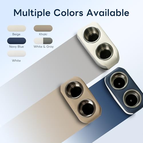 Pontoon Cup Holder,Boat Seat Cup Holder,Double Drink Holder,Portable Cup Beverage Mobile Phone Holders for Pontoon Boat Sofa,RV Couch,Car Back Seat(White&Gray) - color: White&Gray