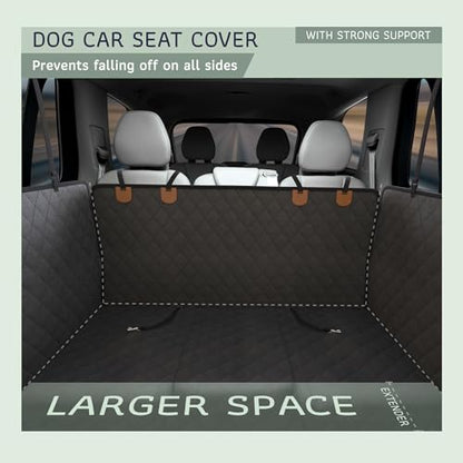 Katziela Back Seat Extender for Dogs-Large Space, Dog Car Seat Cover Hard Bottom Covered with 2 Foams Sturdy Backseat Extender for Dogs, Waterproof Dog Hammock for Car, SUV, Truck Car Bed 425Lbs - color: Black