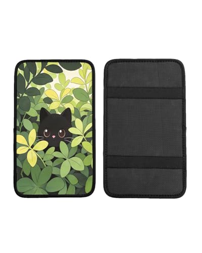 Car Handrail Box Cushion Soft Comfortable Anti Slip Middle Consoles Protector, Universal for Most Cars Trucks and SUV Fashion Car Interior Accessories Unisex - Cat in The Grass - color: Cat in The Grass