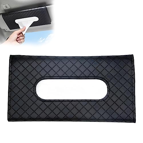 Car Tissue Holder for Visor, Tissue Organizer for Cars with Lotion Facial Tissues, Slim Car Napkin Holder, Easy-Access Visor Tissue Holder for Parents, Allergy Season & Daily Commute - color: Black, size: Premium - 1 Pack