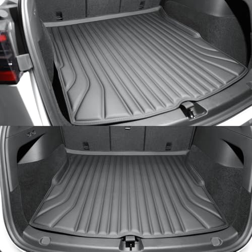 SUPER LINER 6-Piece Floor Mats & Cargo Liners Compatible with Tesla Model Y 2020-2024 5-Seat, 5D Laser Measured All-Weather Floor Liners with Trunk Frunk Mats & Door Sill Threshold Guards, Black - size: 6 PCS Compatible with Model Y 5-Seat | Large
