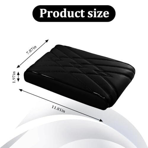 Car Center Console Cover, Memory Foam Vehicle Arm Rest Seat Box Cushion Pad, Scratch & Wear Resistant Automotive Middle Console Protector, Universal for SUV Automobile Truck (Black) - color: Black