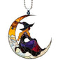 Moon Witch Car Hanging Ornament – Witchy Gothic Car Accessories & Rear View Mirror Accessories for Goth Girls, Witchy Gifts for Women & Witches (Witch5)