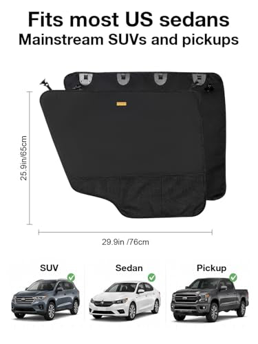 2 Packs Car Door Protector for Dogs, Waterproof Anti-Scratch Shield with Suction Cup (Black) (Black-A)