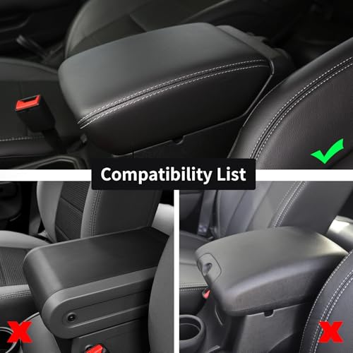 GIANT PANDA Custom Center Console Cover Fit Jeep Wrangler 2/4 Door JL Sahara Sport Rubicon Unlimited Willys 4xe 2018-2024 2025,Waterproof Faux Leather Armrest Console Cover-Full Protection - Black - color: for Wrangler 2/4 Door JL, size: 2018-2025