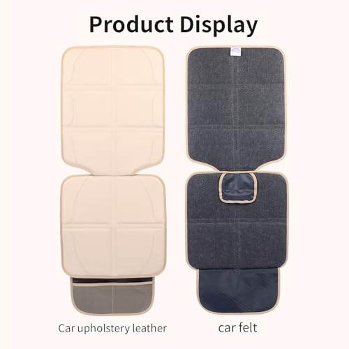 Car Seat Protector, Extra Thick Car Seat Covers Non-Slip Waterproof Mat Pad Leaving No Imprints Marks for Child Baby Pet Truck SUV Automobile (Beige-A) - color: Beige-A
