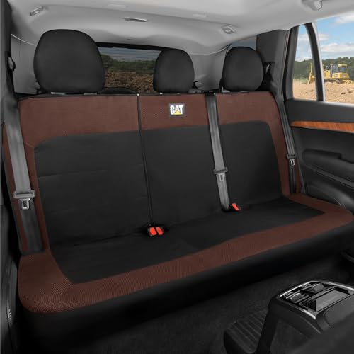 CAT MeshFlex Brown Rear Seat Cover for Cars, SUVs & Mid-Size Pickup Trucks - Durable 60/40 Split Rear Bench Seat Protector, Back Seat Cover, Interior Auto Accessory, Not for Full-Size Pickup Trucks - color: Rear Seat Brown, style: Rear Seats