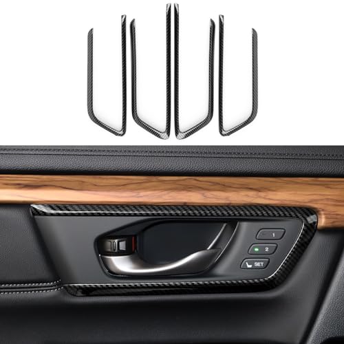 Inner Door Bowl Decals for Honda CRV 2017 2018 2019 2020 2021 2022 Accessories CR-V ABS Carbon Fiber Interior Stickers, Black - color: Door Bowl Frame, Black