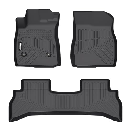 IKON MOTORSPORTS 3D TPE Floor Mats, Compatible with 2020-2026 Buick Encore GX FWD, All Weather Waterproof Non-Slip Floor Liners, Front & 2nd Row Full Set Car Interior Accessories, Black