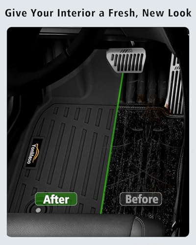 Floor Mats for 2014-2018 Chevy Silverado/GMC Sierra 1500 Crew Cab & 2015-2019 Silverado/Sierra 2500 HD/3500 HD Crew Cab,All Weather TPE Floor Liners Custom Fit for Chevy Silverado Full Set Car Mats - size: for 2014-2018 Chevy Silverado Floor Mats