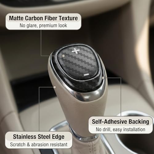 Stainless Steel Car Gear Shift Knob Cover, Gear Stick Cover Lever Specialized for Chevy Equinox 2018-2020, Malibu XL 2016-2020, Cruze 2017-2019 Car Interior Accessories