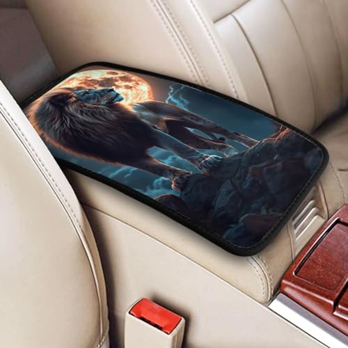 Universal Car Center Console Cushion Pad, Leo Moon Soft Waterproof Car Center Console Cover Auto Armrest Seat Box Cover Protector for Most Vehicle SUV Truck Car - color: Leo Moon