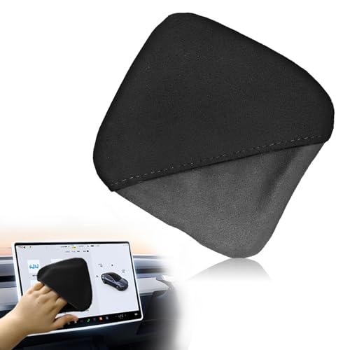 Car Screen Cleaner, Car Accessories Car Screen Wipes, Microfiber Auto Screen Cleaning Pad, Touch Screen Cleaner for Car, Fit for Car Dashboard LCD Display Interior Car Accessories(Black gray) - color: Black