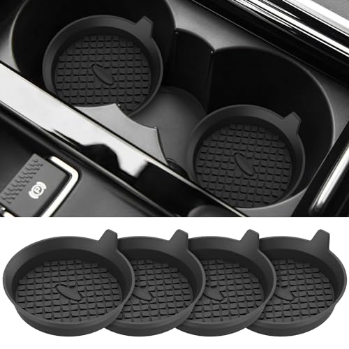 ME.FAN Car Cup Holder Coasters [4 Pack] Silicone Cups Mats, Automotive Universal Non-Slip Recessed Interior Accessories Black - color: 4 Pack-black