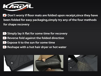 KARPAL Floor Mats Fit for Toyota Tacoma 2016-2023 Double Cab (Only Fit Automatic), Custom Fit All Weather TPE Floor Liners, 1st & 2nd Row Mat, Tacoma Accessories - style: 2016-2023 | For Toyota Tacoma Double Cab | 1st & 2nd Row