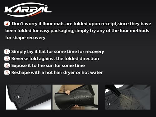KARPAL Floor Mats Fit for Toyota Tacoma 2016-2023 Double Cab (Only Fit Automatic), Custom Fit All Weather TPE Floor Liners, 1st & 2nd Row Mat, Tacoma Accessories - style: 2016-2023 | For Toyota Tacoma Double Cab | 1st & 2nd Row