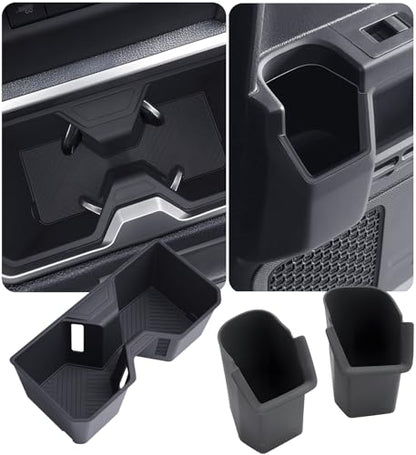 Cup Holder Inserts for Toyota 4Runner 2026 2025 6th Gen, Interior Accessories Center Console Front & Rear Cup Holders Covers Protector for 2025-2026 4 Runner, Black - style: Fits for 2025-2026 4Runner, Full Set
