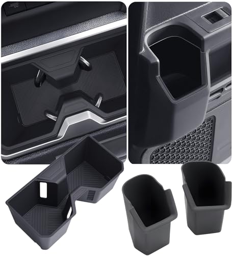 Cup Holder Inserts for Toyota 4Runner 2026 2025 6th Gen, Interior Accessories Center Console Front & Rear Cup Holders Covers Protector for 2025-2026 4 Runner, Black - style: Fits for 2025-2026 4Runner, Full Set