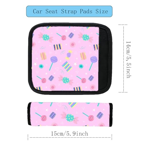 Kid's Seat Belt Cover Pad,Soft Shoulder Seatbelt Covers for Kid,Cute Toddler Seat Cushion (Candy) - color: Candy
