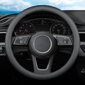 XHRING Car Steering Wheel Cover for Dodge RAM 1500 2500 3500 Grand Caravan Accessories 2012-2025 2026 RAM 1500 2500 3500 Standard Quad Crew Mega Cab Accessories Microfiber Leather Black (15 ½''-16'')