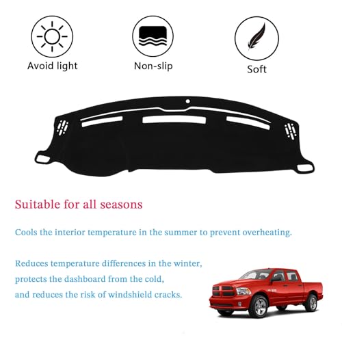 Dashboard Cover Suitable for Dodge Ram 1500 2500 3500 2010-2018 Car Dashboard Cover Sun Visor Mat Non-Slip Polyester Dashboard Accessories - size: 2010-2018 For Dodge Ram