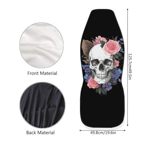 Pehede Car Seat Cover Flower Skull Front for Cars, Easy to Install Cover Set, Accessories Auto Trucks Van SUV,2 Packs - color: Multi13