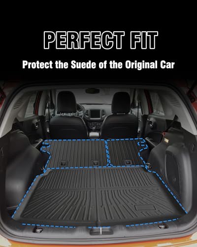Cargo Liner Compatible with 2017-2025 2026 Jeep Compass Trunk Mat Cargo Mat Back Seat Cover Protector (Backrest Mats+Trunk Mat) - size: FOR Jeep Compass 2017-2025
