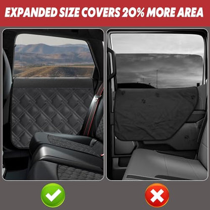Dog Car Door Protector – 20% Larger Design for Trucks & Large SUVs, 2 Packs PU Material Thickened Waterproof Door Panel Covers, Protects Doors from Dog Scratching - size: Premium PU [Fit for Large SUV and Trucks]