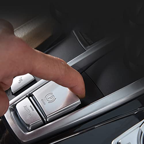 Handbrake Button Cover Trim Chrome Silver Parking Auto Hold Hand Brake Switch Buttons Sticker for BMW 528i 530i 535i 640i 740i 750i X3 X5 X6 F10 F07 F06 F12 F13 F01 F02 F25 F26 F15 F16