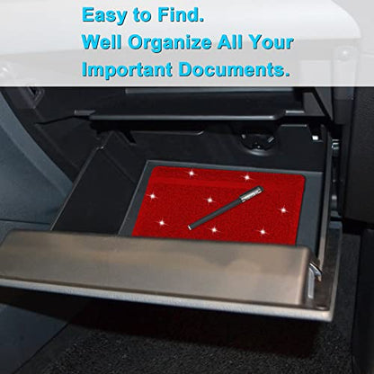 Wisdompro Car Document Holder Organiser, PU Leather Vehicle Insurance and Registration Holders Wallet Case for ID Card, Driving Licence, Key Contact Information Cards - color: Glitter Red
