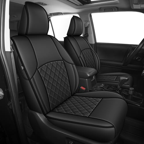 AOMSAZTO Custom Seat Covers for Toyota 4runner: 7 Seats 2011 2012 2013 2014 2015 2016 2017 2018 2019 2020 2021 2022 2023 2024 Car Seats Cover Full Set Faux Leather Black for 4 Runner 7 Seaters - color: Black, size: 4Runner 2010-2024 3Row,7 Seats Model