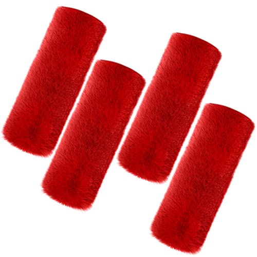 Boao 4 Pack Faux Sheepskin Car Seat Belt Pads Seatbelt Protector Soft Seat Belt Shoulder Strap Cover Comfort Harness Pad(Wine Red, 9.9 Inch) - color: Wine Red, size: 9.9 Inch