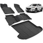 Floor Mats & Cargo Liner for 2016-2021 Hyundai Tucson Custom Fit All Weather Protection TPE Car Mats Waterproof Anti-Slip Automotive Full Coverage Set Accessories 1st & 2nd Row & Trunk Mat - style: 5) For Hyundai Tucson | 2016-2021 | Combo Set