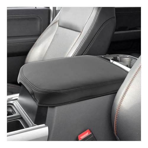 SXCY for 2023 2024 2025 Ford F250 Super Duty Armrest Cover for 2025 Ford F-250 Accessories 2025 Ford F250 Center Console Cover 2025 Ford F250 Middle Console Cover (Thin Cover with Black Line) - color: 2023-2025 F250 Thin Leather Cover