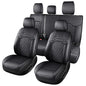 Huidasource Fit for Chevy Silverado Seat Covers, GMC Sierra Seat Covers, Seat Cover for Trucks 1500 2007-2013&2019-2026, 2500HD 3500HD 2020-2026 Crew Double Extended Cab Nappa Leather (Full Set/Black)