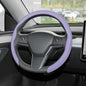 Nappa Leather Steering Wheel Cover,Universal Fit 15 Inch-Premium Non-Slip Breathable Comfort Grip for Cars Trucks SUVs,Anti-Slip Durable Interior Upgrade Light Purple - color: Light Purple