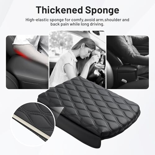 Autorder Center Console Cover for 2020-2024 2025 2026 Kia Telluride Accessories Armrest Cushion Cover Nappa Leather Middle Console Covers Telluride Console Cushion Pad Anti-Scratch - size: 2020-2026 Kia Telluride