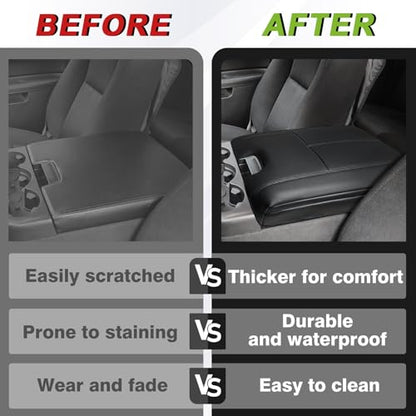 Center Console Armrest Cover Fit for Chevy Silverado/Tahoe & GMC Sierra/Yukon 2007-2013 Accessories, Comfort Armrest Pad Console Lid Cushion Vegan Leather 1-Inch Extra Thick(Jump Seat ONLY) - size: 1) 07-13 |Slv&Tahoe&Sra&Yukon| Jump Seat, +Thick