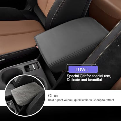 LUWU 2026 Forester Center Console Cover Compatible with 2026 Forester Accessories [ONLY for Touring/Wilderness/Premium] Armrest Cover Armrest Console Cover PU Leather Material (Thin Black)