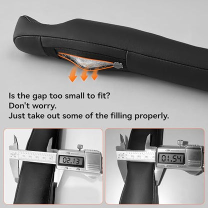 Car Seat Gap Filler 2 Pack, Faux Leather Strip/Plug Console Blockers for Cars, Trucks, SUVs, Adjustable Width 1.4–2.4 Inch, Universal Fit Prevents Items Falling Between Seats