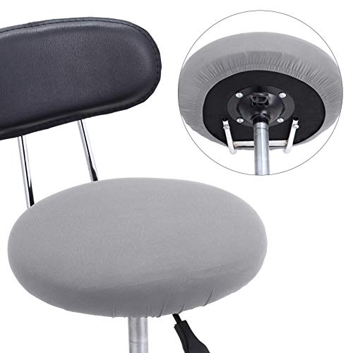 Tatuo Round Bar Stool Seat Covers Washable Stool Cushion Slipcover Elastic Bar Chair Covers for 14-17 Inch Chair (Gray, 4 Pieces) - color: Grey